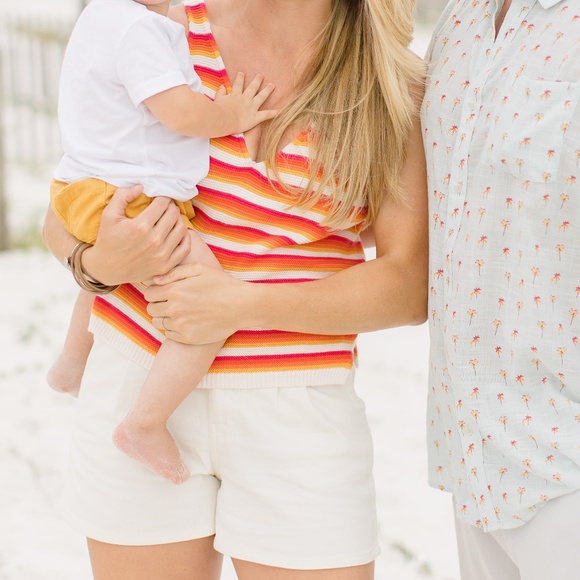Faherty Organic Cotton High-Rise Shorts – Cream – Size M - Picture 4 of 4